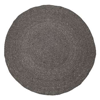 Bloomingville - Grey Round Braided Rug (140 x 140cm)