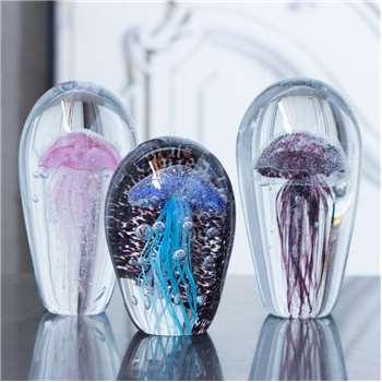Blown Glass Jellyfish Paperweights