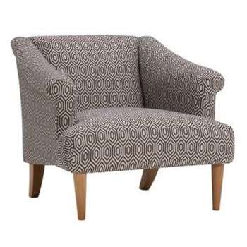 Brighton Charcoal Fabric Accent Chair, Patterned (H72 x W78 x D83cm)