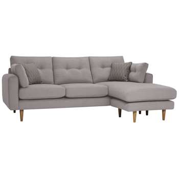 Brighton Pebble Fabric Lounger, Right (H86 x W225 x D159cm)