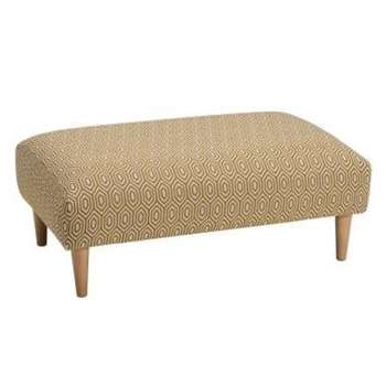 Brighton Saffron Patterned Fabric Footstool (H38 x W99 x D63cm)