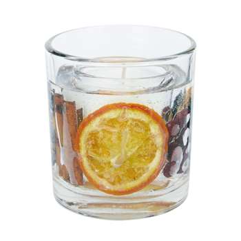 Burnt Amber and Orange Gel Candle (H9 x W8 x D8cm)