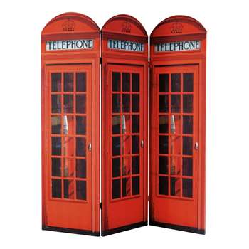 CABINE UK wooden folding screen in red (H170 x W150 x D2.5cm)