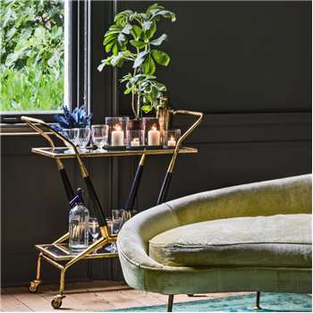Caldwell Gold Drinks Trolley (H83 x W85 x D47cm)
