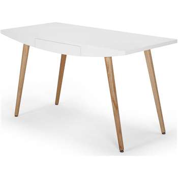 Camber Desk, White & Oak (71.2 x 122cm)