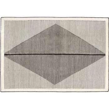 Camden Large Diamond Wool Rug, Black and Off White (160 x 230cm)
