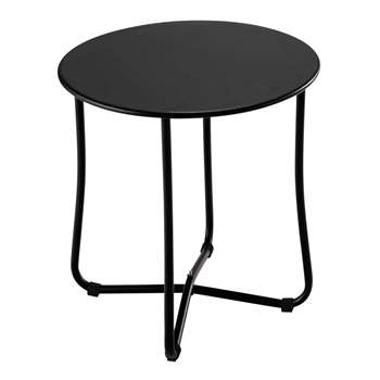 CAPSULE Metal garden side table in black D 45cm