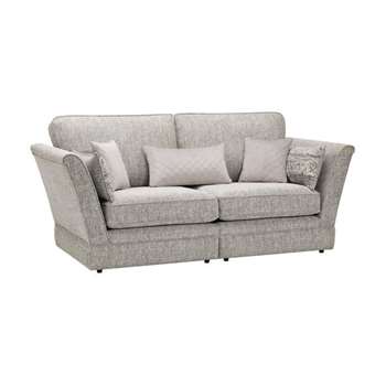 Carrington Silver Fabric 3 Seater Sofa (H98 x W220 x D102cm)