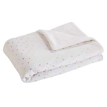 CASTILLE White Throw with Gold Polka Dots (75 x 100cm)