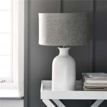 Ceramic Large Bottle Table Lamp - White Grey (66 x 42cm)