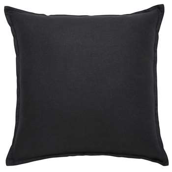Charcoal Grey Washed Linen Cushion (H60 x W60cm)