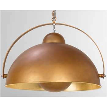 Chicago Large Pendant Light, Antique Copper and Gold (H153 x W55 x D55cm)