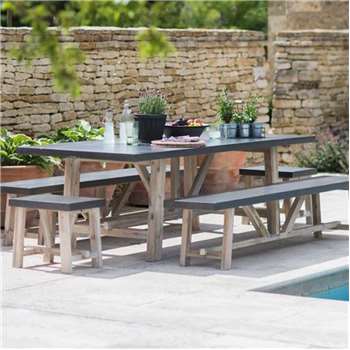 Chilson Table, Bench and Stool Dining Set For Indoor Or Outdoor Use (75 x 240cm)