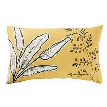 CHOBE Yellow Outdoor Cushion with Plant Print (H30 x W50cm)