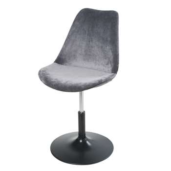 CIRCLE Adjustable Grey Velvet Desk Chair (H83 x W50 x D56cm)