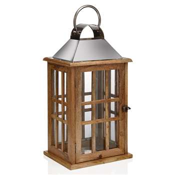 Classic Window Lantern, Natural (H49 x W25.5 x D20.8cm)