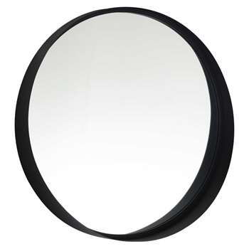 CLIFFORD Black Metal Round Mirror (Diameter 60cm)