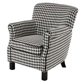 COCO Cotton armchair in black & white houndstooth pattern (76 x 66cm)