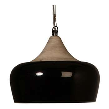 Dutchbone Coco Industrial Ceiling Lamp in Glossy Black (110 x 34cm)
