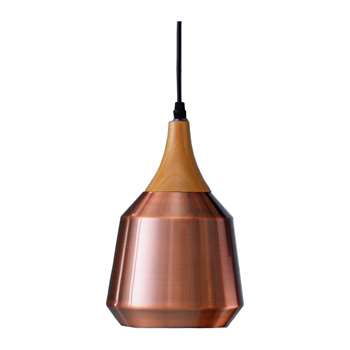 Collection Coleridge Antique Copper and Wood Pendant Light (Diameter 18cm)