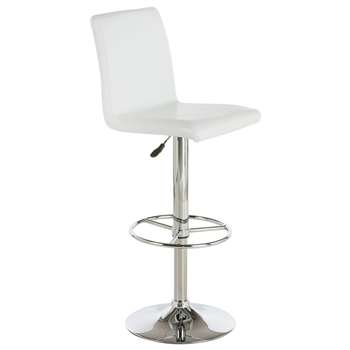 Argos Home Turner Faux Leather Bar Stool - White (H97-119 x W42.5 x D58cm)