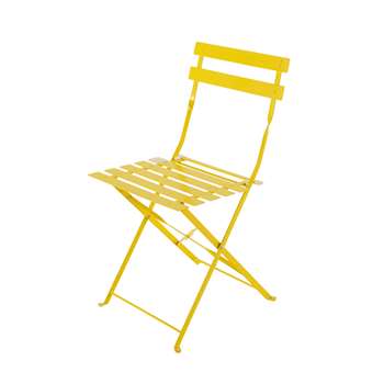 CONFETTI 2 metal folding garden chairs in yellow (80 x 41cm)