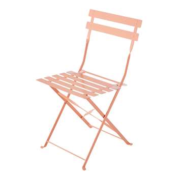 CONFETTI 2 Pink Metal Folding Garden Chairs (80 x 42cm)