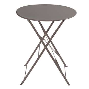 CONFETTI Metal folding garden table in taupe D 58cm