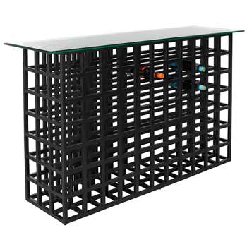 Cricova Wine Rack Console Table - Black (89 x 153cm)