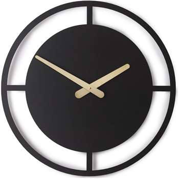 Croesi Large Wall Clock, Matt Black (Diameter 50cm)