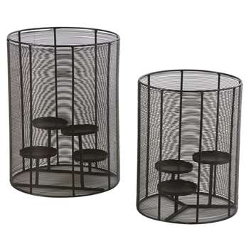 DAKAR 2 Black Wire Candle Holders (H46.5 x W33 x D33cm)