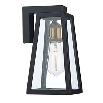 Dar Duval Outdoor Wall Lantern Light Black (H29 x W19 x D15cm)