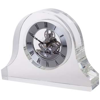 Dartington Crystal Mantle Clock, Clear (H13 x W18cm)