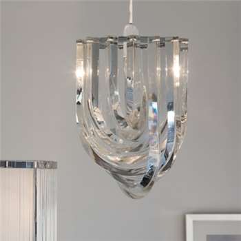 Deco Shade Chandelier, Clear
