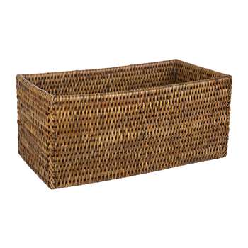 Decor Walther - Basket UTB Multi-Purpose Box - Dark Rattan (H13 x W31 x D16cm)