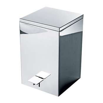 Decor Walther - TE 70 Pedal Bin - Polished Stainless Steel (H32 x W20 x D20cm)