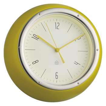 Delia Yellow metal wall clock (Diameter 21cm)