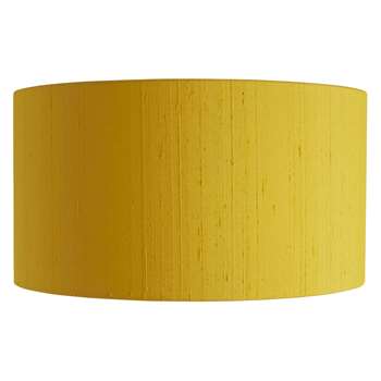 Drum Silk Saffron Yellow Silk Lampshade (H24 x W45 x D45cm)