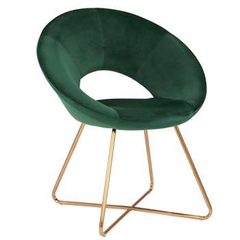 Duhome - Velvet Dining and Reception Chair, Green (H84 x W72 x D53cm)