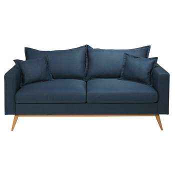 DUKE Midnight blue 3-seater fabric sofa (88 x 202cm)