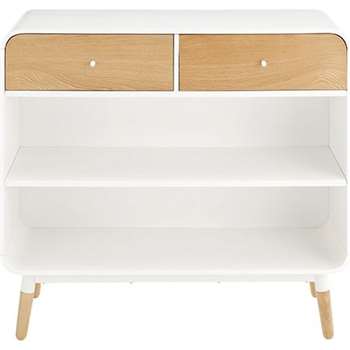 Edelweiss Low Bookcase, Oak and White (94 x 105cm)