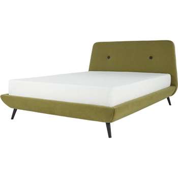 Edwin King Size Bed, Olive green (107 x 173cm)