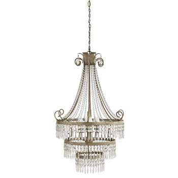 ÉLÉONORE metal droplet chandelier in grey D 69cm