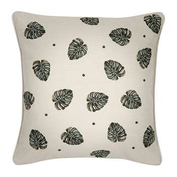 Elizabeth Scarlett - Jungle Leaf Cushion - Natural (45 x 45cm)
