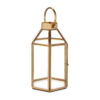 Ellington Hexagonal Brass Effect Tealight Holder (H21 x W12 x D12cm)