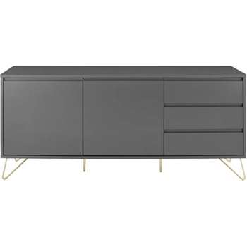 Elona Sideboard, Charcoal and Brass (H70 x W160 x D40cm)