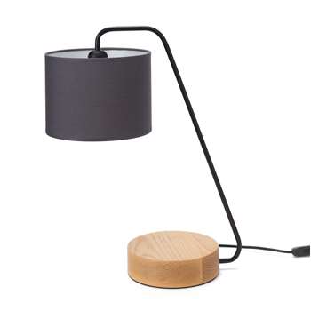 Ervedal Table Lamp, Charcoal, Black & Natural With Black Cord 48 x 38cm