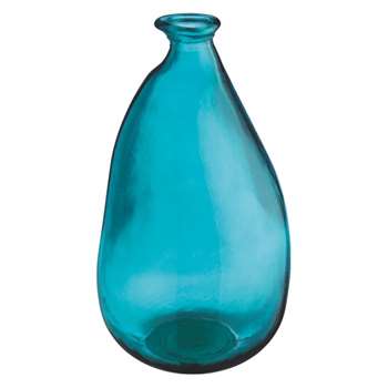Esterban Blue recycled glass vase