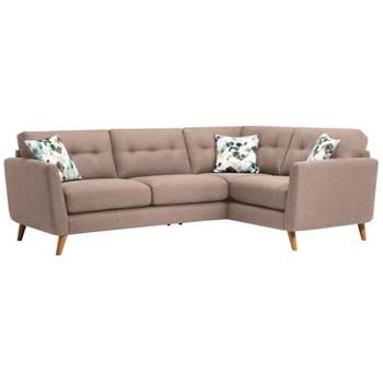 Evie Mink Fabric Corner Sofa Left Hand (H90 x W248 x D174cm)
