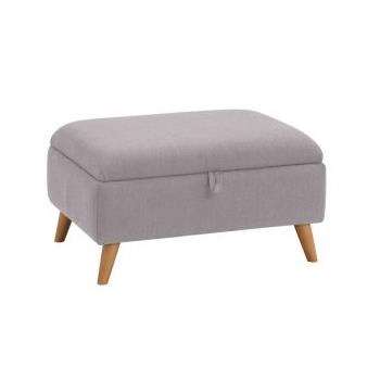 Evie Plain Silver Fabric Storage Footstool (H42 x W84 x D63cm)